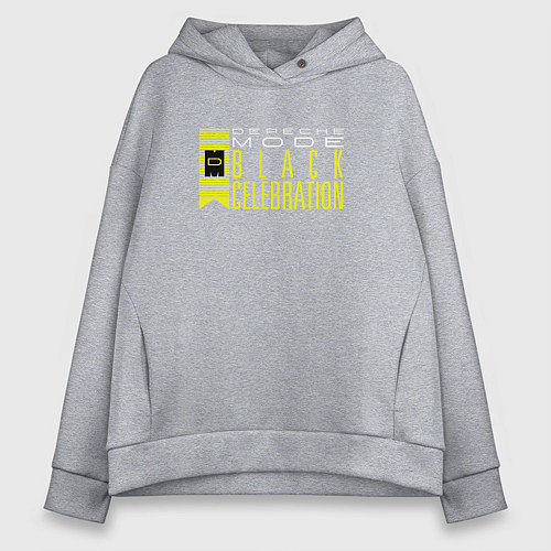Женское худи оверсайз Depeche Mode - Black Celebration tour logo / Меланж – фото 1