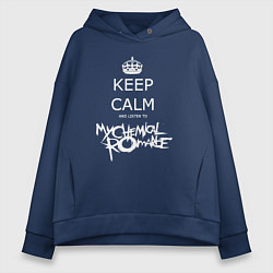 Толстовка оверсайз женская My Chemical Romance keep calm, цвет: тёмно-синий