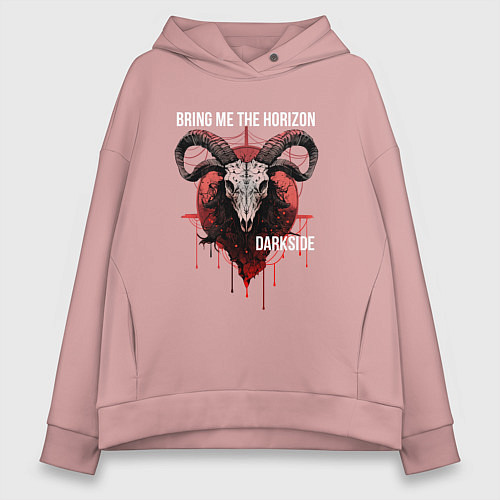 Женское худи оверсайз Bring Me the Horizon - ram / Пыльно-розовый – фото 1