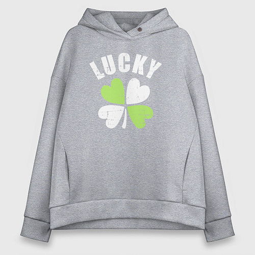 Женское худи оверсайз Lucky day / Меланж – фото 1