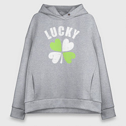 Толстовка оверсайз женская Lucky day, цвет: меланж