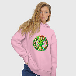 Толстовка оверсайз женская Дракончик символ года, цвет: светло-розовый — фото 2