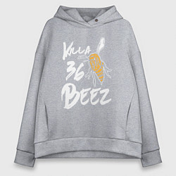 Толстовка оверсайз женская Killa beez 36, цвет: меланж