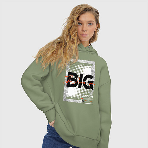 Женское худи оверсайз Big dream streetwear / Авокадо – фото 3