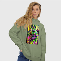 Толстовка оверсайз женская Dude tiger - neon, цвет: авокадо — фото 2