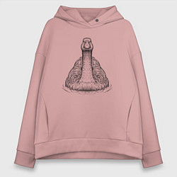 Толстовка оверсайз женская Утка анфас, цвет: пыльно-розовый