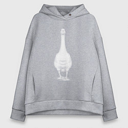 Толстовка оверсайз женская Гусь белый, цвет: меланж