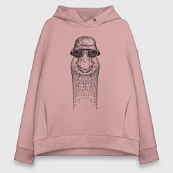 Толстовка оверсайз женская Утка в панаме, цвет: пыльно-розовый