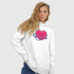 Толстовка оверсайз женская Сердечко медика, цвет: белый — фото 2