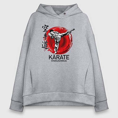 Женское худи оверсайз Karate Kyokushinkai / Меланж – фото 1