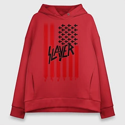 Толстовка оверсайз женская Slayer Flag, цвет: красный