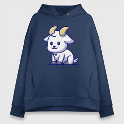 Толстовка оверсайз женская Козлёнок, цвет: тёмно-синий