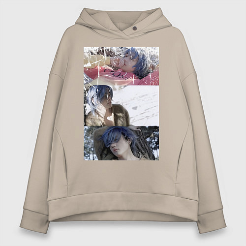 Женское худи оверсайз Ким ТэХён / Миндальный – фото 1