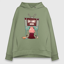 Толстовка оверсайз женская Аня из аниме и манги spy x family, цвет: авокадо