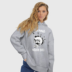 Толстовка оверсайз женская Old punk, цвет: меланж — фото 2