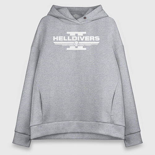 Женское худи оверсайз Helldivers 2: Logo / Меланж – фото 1