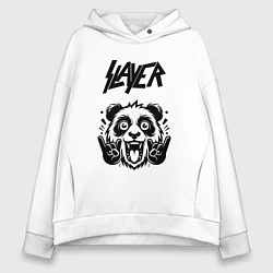 Толстовка оверсайз женская Slayer - rock panda, цвет: белый