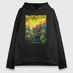 Толстовка оверсайз женская Iron Maiden The Waiting On The Wall, цвет: черный