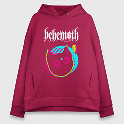 Толстовка оверсайз женская Behemoth rock star cat, цвет: маджента