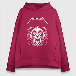Толстовка оверсайз женская Metallica rock panda, цвет: маджента