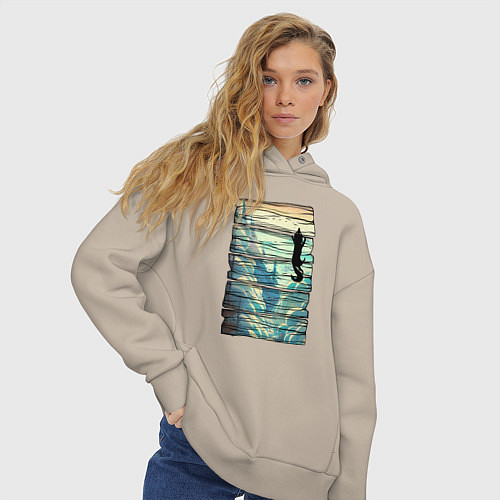 Женское худи оверсайз Магия гор / Миндальный – фото 3