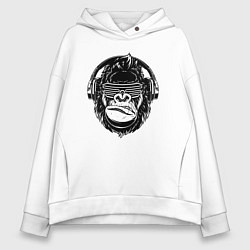 Толстовка оверсайз женская Music gorilla, цвет: белый
