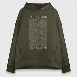 Толстовка оверсайз женская Cat division furry pleasures, цвет: хаки