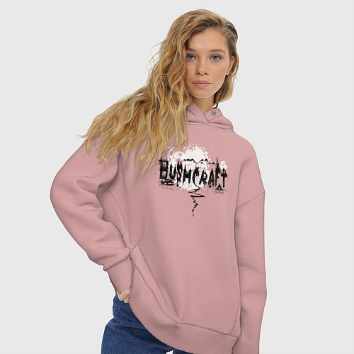 Женское худи оверсайз Бушкрафт - навигация / Пыльно-розовый – фото 3