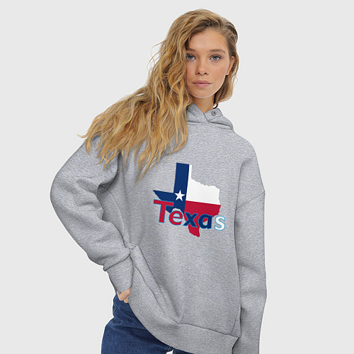 Женское худи оверсайз Texas / Меланж – фото 3