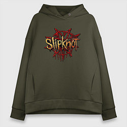 Толстовка оверсайз женская Slipknot original, цвет: хаки