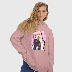 Толстовка оверсайз женская Лоррейн - Нежелательный Бессмертный искатель, цвет: пыльно-розовый — фото 2