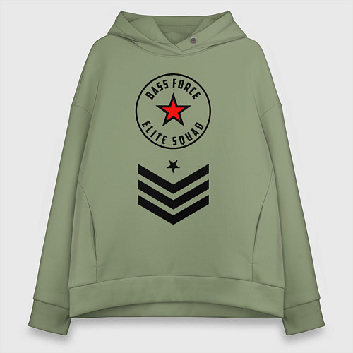 Женское худи оверсайз Сила басов - элитный отряд / Авокадо – фото 1