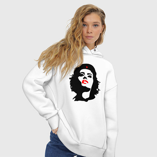 Женское худи оверсайз Revolution girl / Белый – фото 3