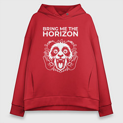 Толстовка оверсайз женская Bring Me the Horizon rock panda, цвет: красный