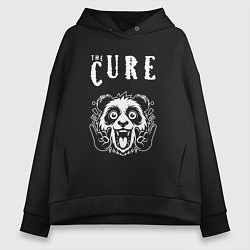 Толстовка оверсайз женская The Cure rock panda, цвет: черный