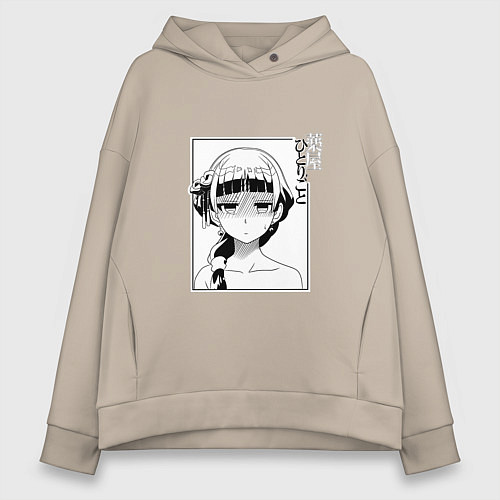 Женское худи оверсайз Мао Мао Монолог фармацевта / Миндальный – фото 1