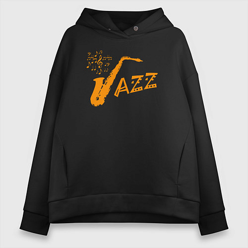 Женское худи оверсайз Jazz sax / Черный – фото 1