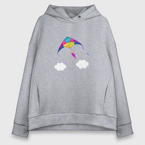 Женское худи оверсайз Воздушный змей / Меланж – фото 1