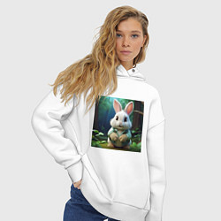 Толстовка оверсайз женская Зайчик в одежде, цвет: белый — фото 2