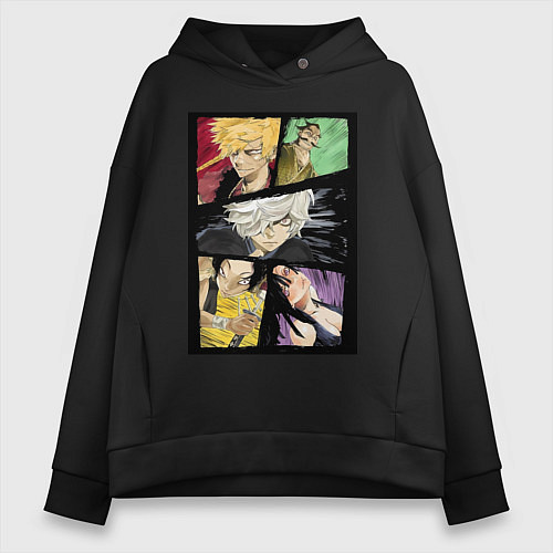 Женское худи оверсайз Адский рай Габимару шиноби / Черный – фото 1