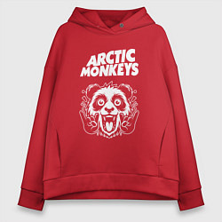 Толстовка оверсайз женская Arctic Monkeys rock panda, цвет: красный