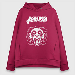 Толстовка оверсайз женская Asking Alexandria rock panda, цвет: маджента