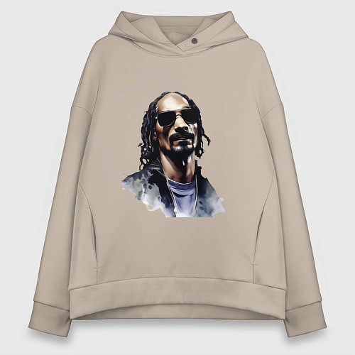 Женское худи оверсайз Snoop dog / Миндальный – фото 1