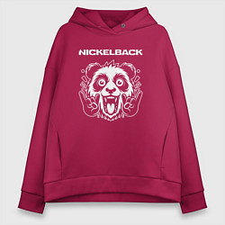 Толстовка оверсайз женская Nickelback rock panda, цвет: маджента