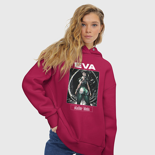 Женское худи оверсайз Ева Стеллар блэйд / Маджента – фото 3