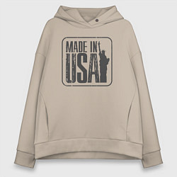 Толстовка оверсайз женская Сделано в США, цвет: миндальный
