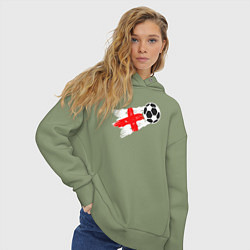 Толстовка оверсайз женская Футбол Англии, цвет: авокадо — фото 2