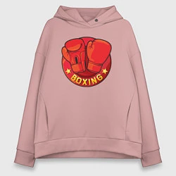 Толстовка оверсайз женская Boxing fight, цвет: пыльно-розовый