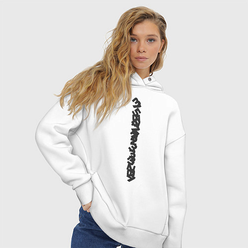 Женское худи оверсайз Набор простых чисел / Белый – фото 3