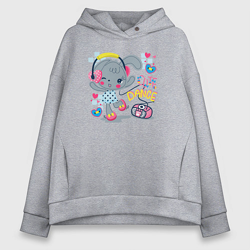 Женское худи оверсайз Cute dance / Меланж – фото 1